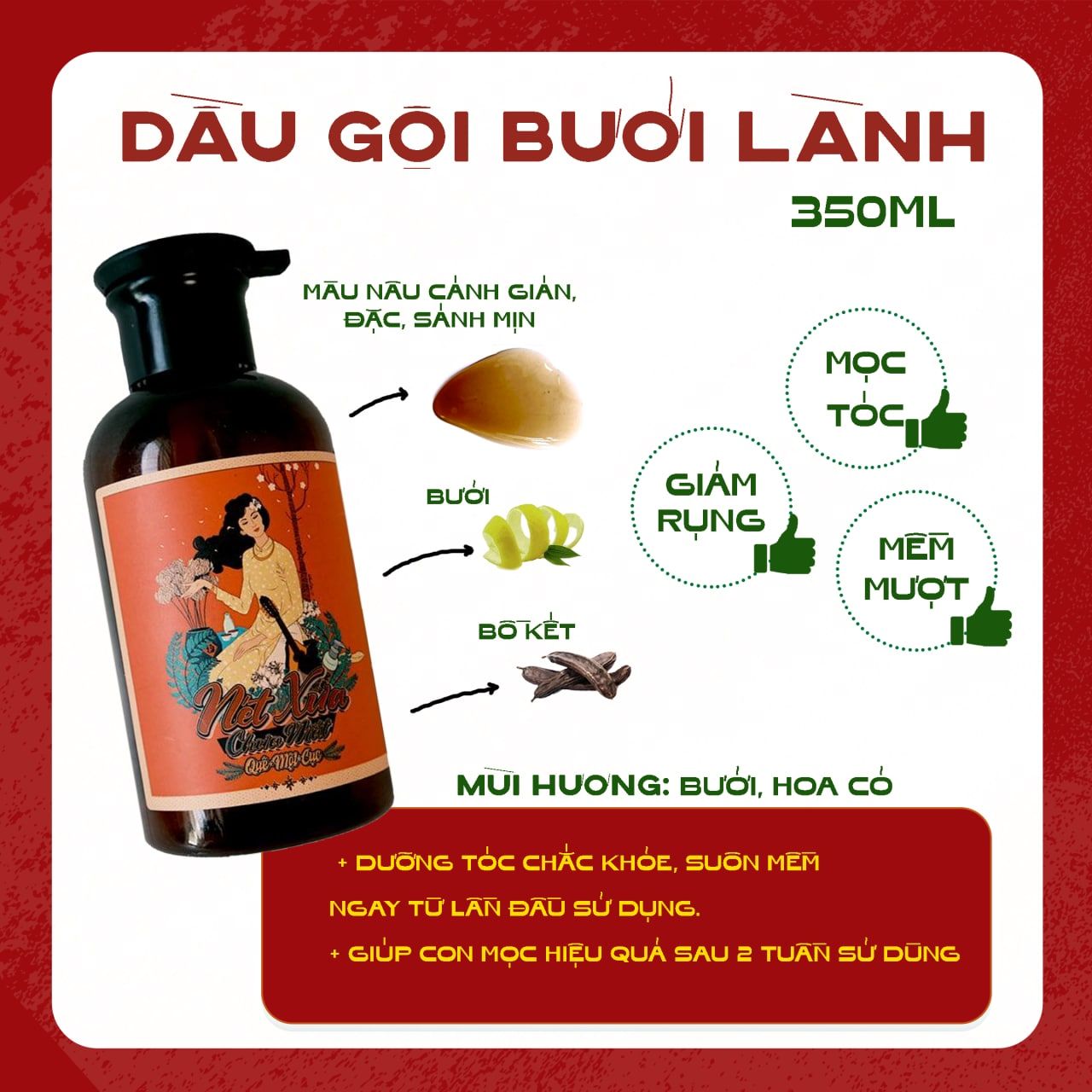  Dầu Gội Lành - Quê Signature Shampoo 350ml 