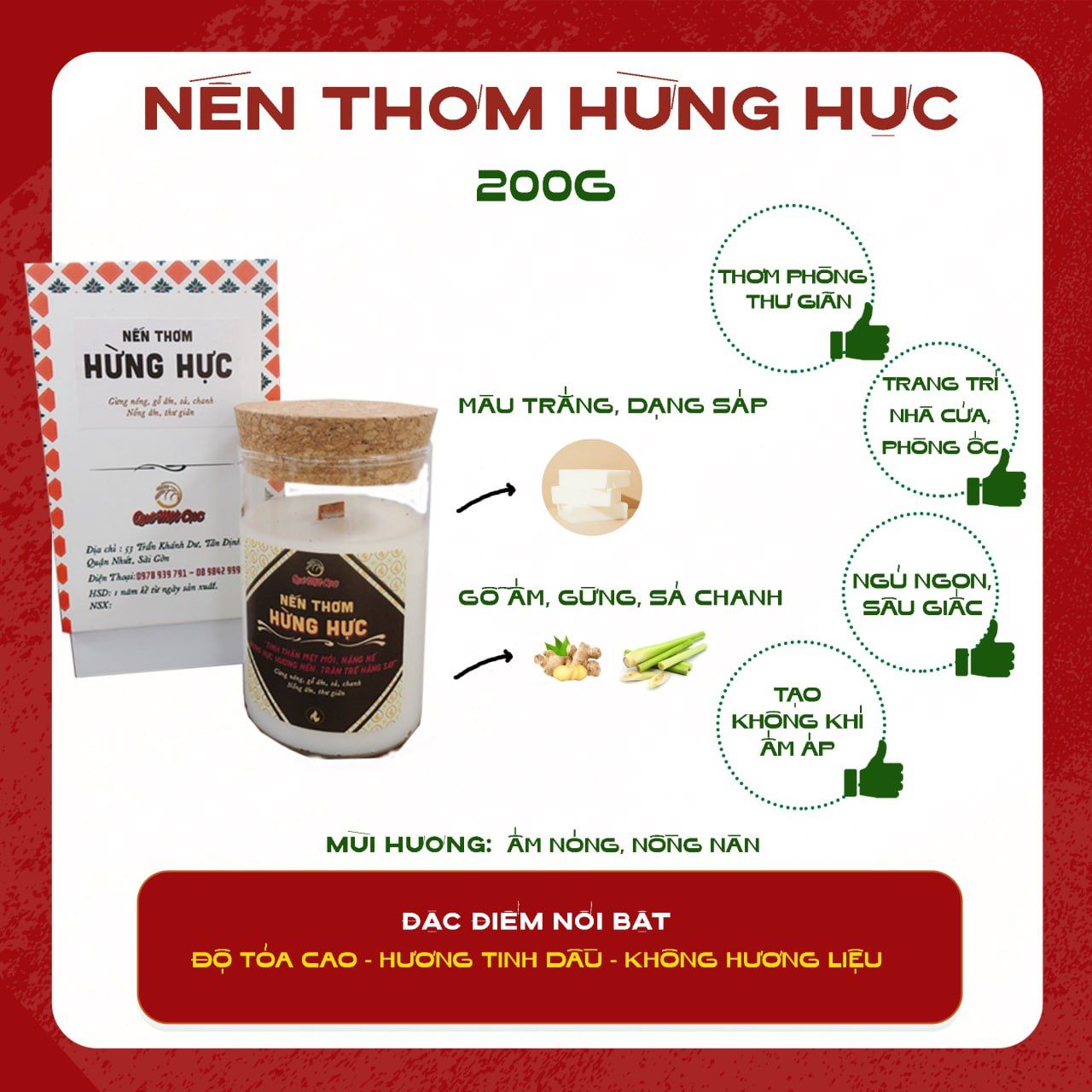  NẾN THƠM SÁP CỌ, BẤC GỖ HƯƠNG 