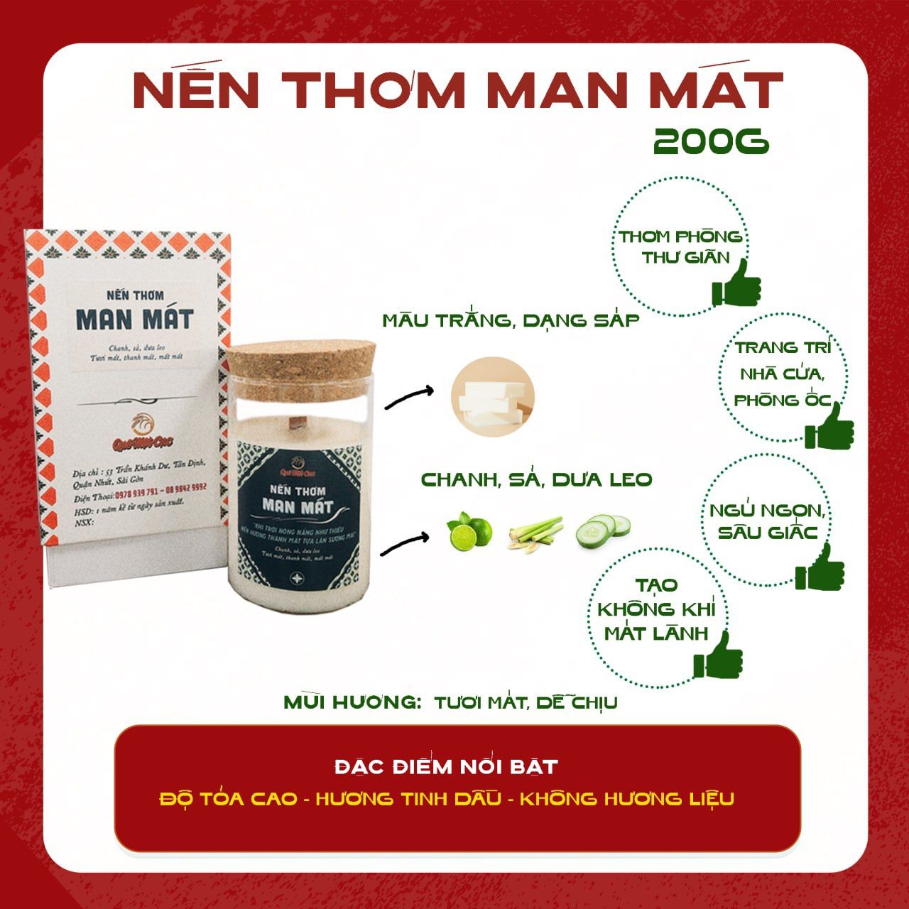  NẾN THƠM SÁP CỌ, BẤC GỖ HƯƠNG 