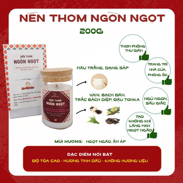  NẾN THƠM SÁP CỌ, BẤC GỖ - HƯƠNG 