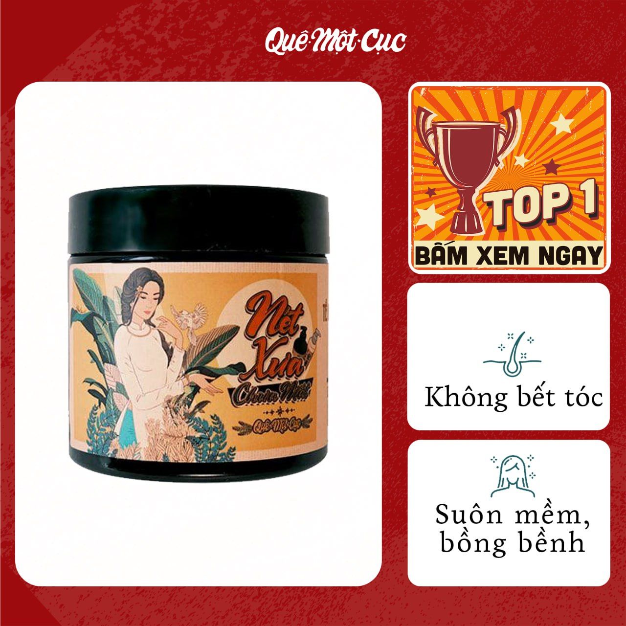  Tẩy tế bào chết da đầu Lành, sạch gàu, nấm, ngứa da đầu, kiềm dầu Quê Một Cục 300g (handmade) 