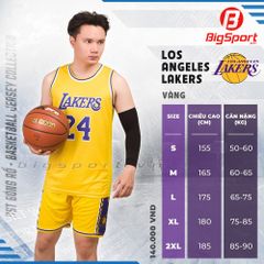 Quần áo bóng rổ Laker màu vàng