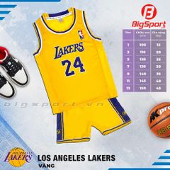 Quần áo bóng rổ trẻ em Los Angeles Lakers màu vàng