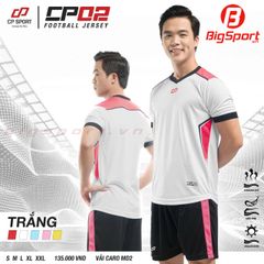 Áo đá bóng không logo CP 02 màu trắng