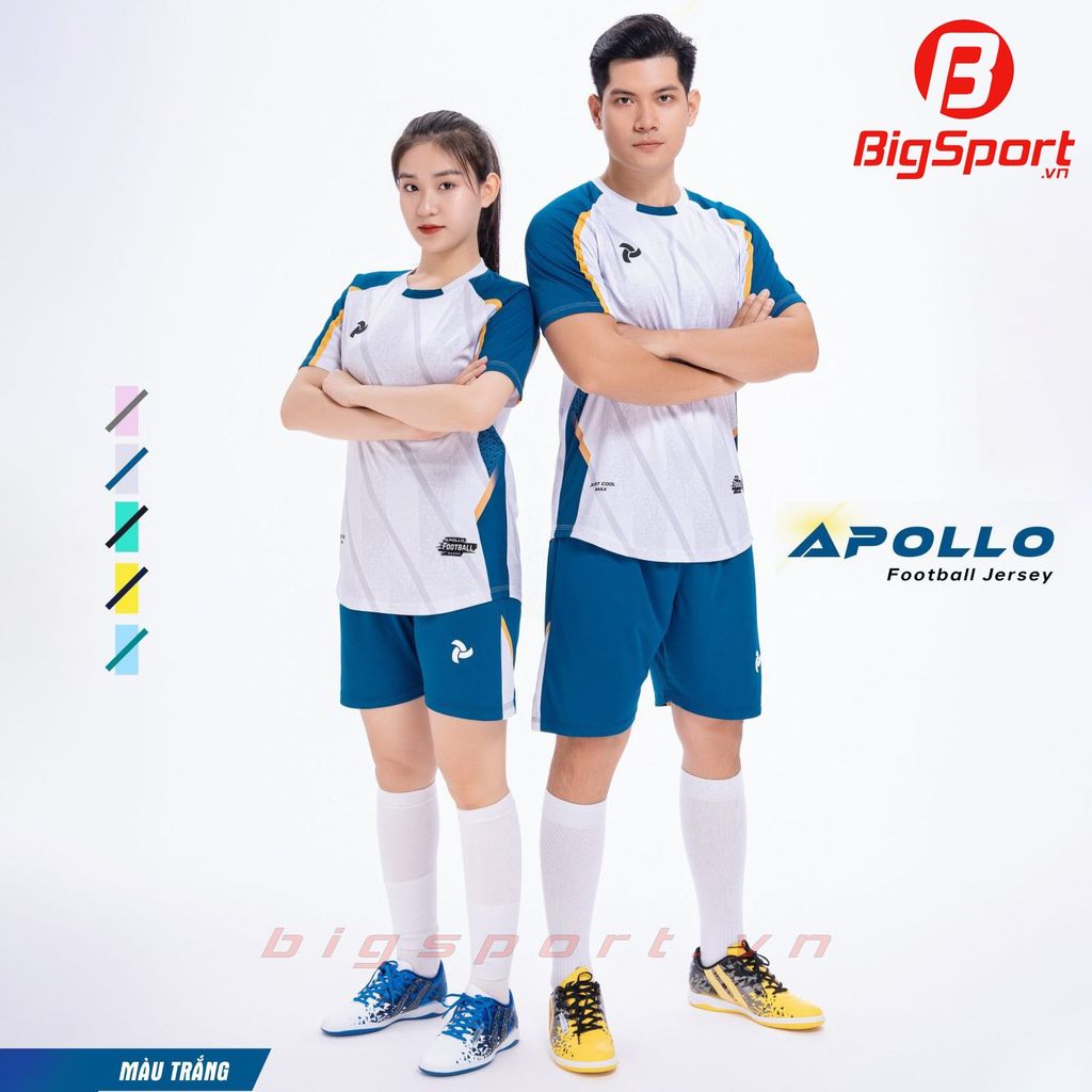 Áo đá bóng không logo Justplay Apollo màu trắng