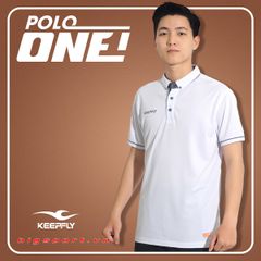 Áo Polo thể thao nam Keep Fly One màu trắng