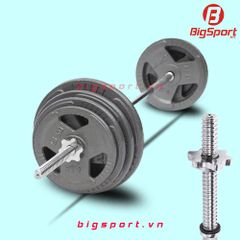 Đòn tạ tập Gym 1,2m xi inox tiện ren cao cấp