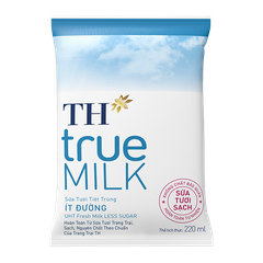 SỮA TƯƠI TIỆT TRÙNG TH TRUE MILK ÍT ĐƯỜNG 220ML UHT FRESH MILK LESS SUGAR 220ML