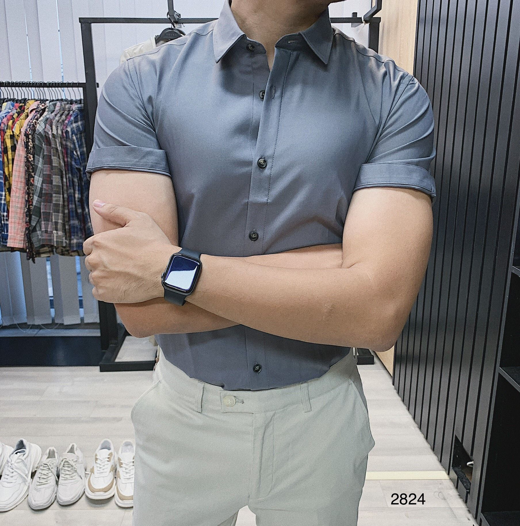 ÁO SƠMI TAY NGẮN AKUBA 2824