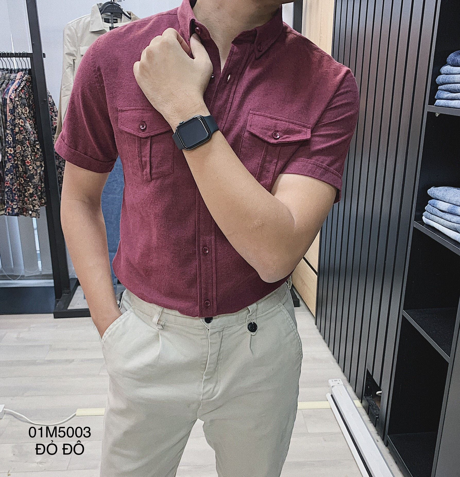 ÁO SƠMI TAY NGẮN AKUBA 01M5003