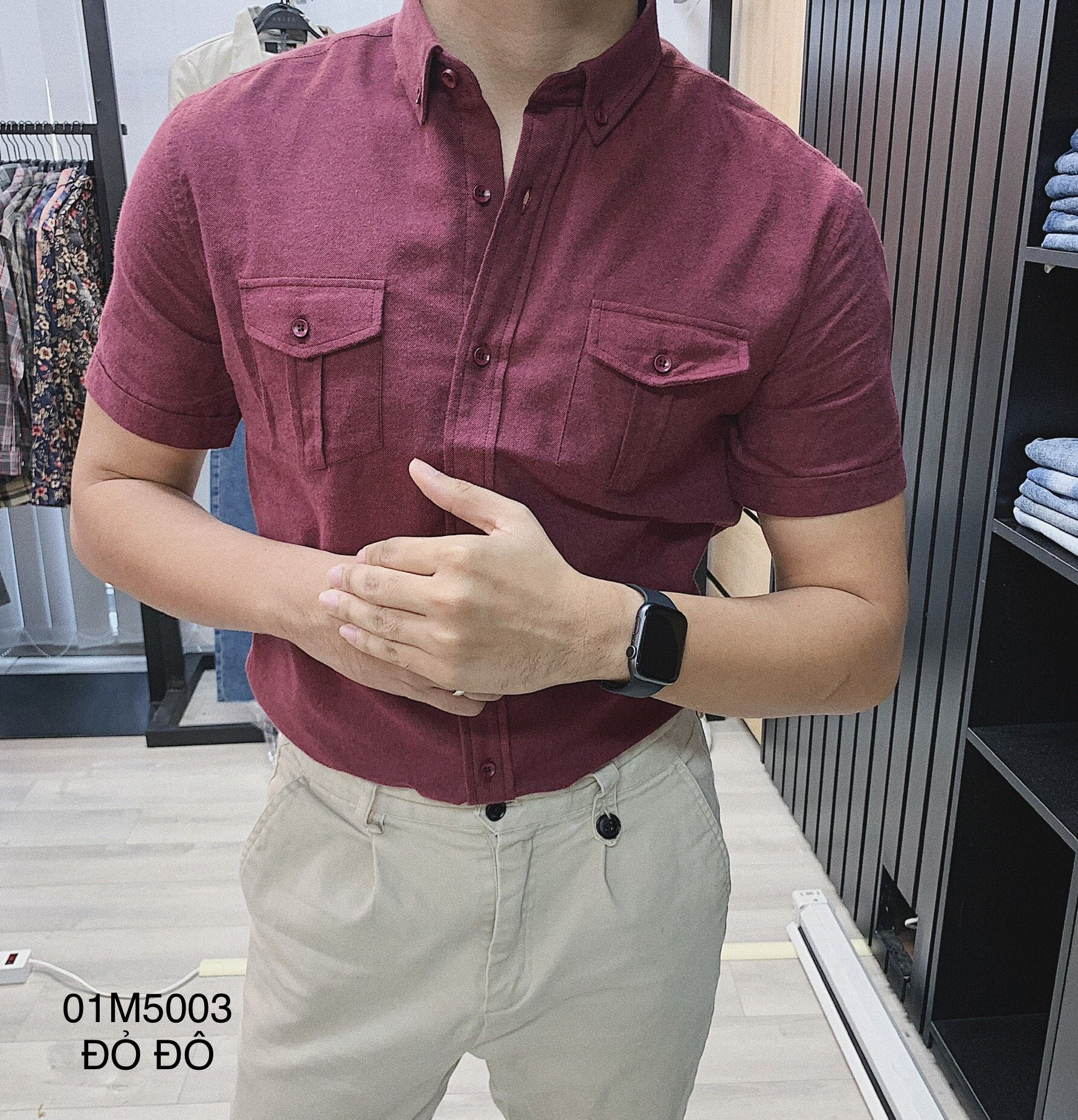 ÁO SƠMI TAY NGẮN AKUBA 01M5003