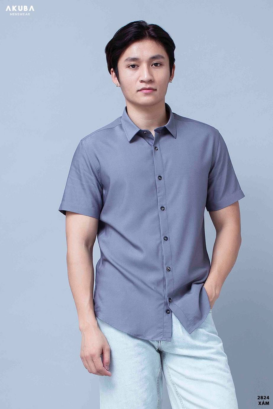 ÁO SƠMI TAY NGẮN AKUBA 2824