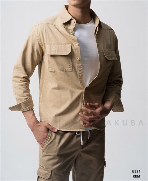 AO KHOAC KAKI JEAN B321