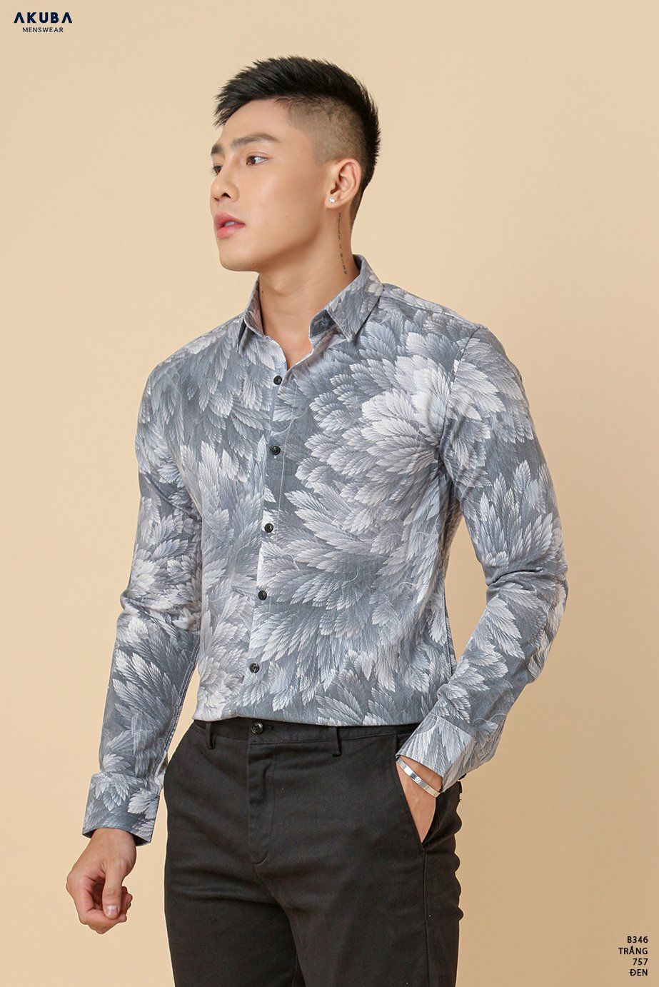 ÁO SƠ MI TAY DÀI AKUBA B346