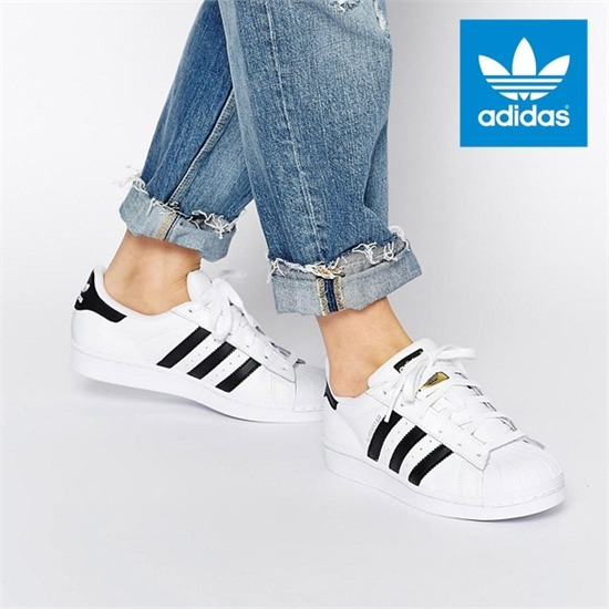 adidas superstar j sneaker c77154 white/core black/white