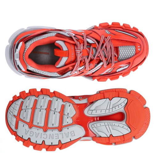 balenciaga track trainer orange grey