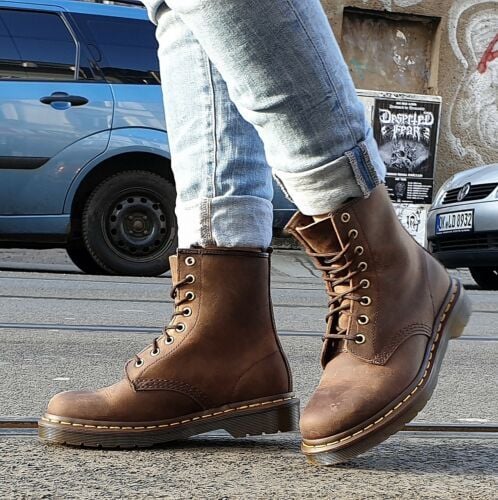 1460 leather ankle boots dark brown crazy horse