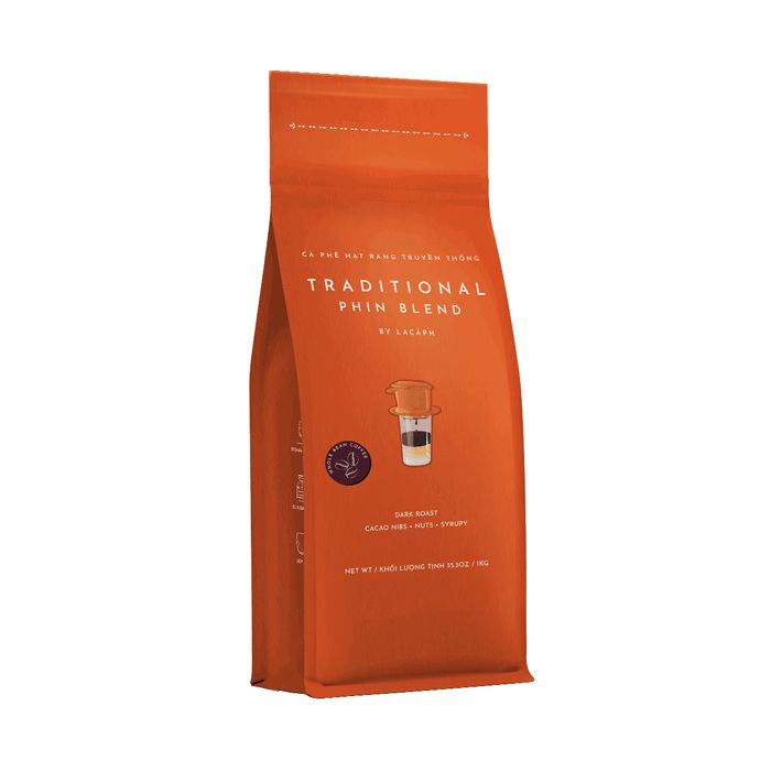 Coffee Dark Roasted Whole Beans Phin Blend Traditional Lacaph 250G-