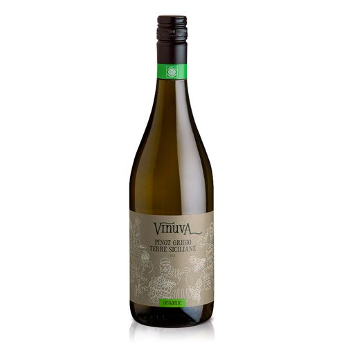 Rượu Vang Trắng Hữu Cơ Pinot Grigio 11,5% 2021 Vinuva 750Ml- 