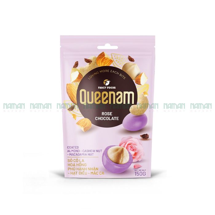 Rose Chocolate Coated Almond-Cashew-Macadamia Queenam 150G-
