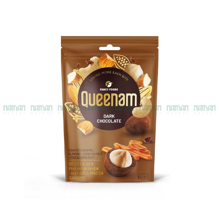 Dark Chocolate Coated Caramel Almond-Cashew-Macadamia Queenam 150G-