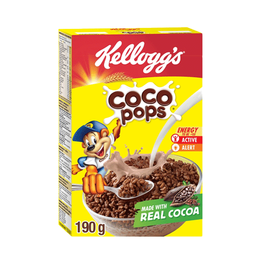 Coco Pops Cereal Kelloggs 190G- Coco Pops Cereal Kelloggs 190G