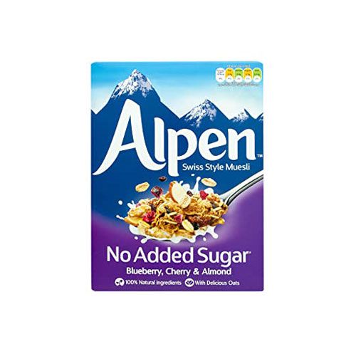 Ngũ Cốc Không Đường Với Việt Quất, Anh Đào Và Hạnh Nhân Muesli Alpen 560G