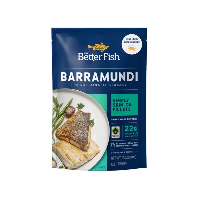 Frozen Barramundi Skin On Portion Better Fish 340G- 