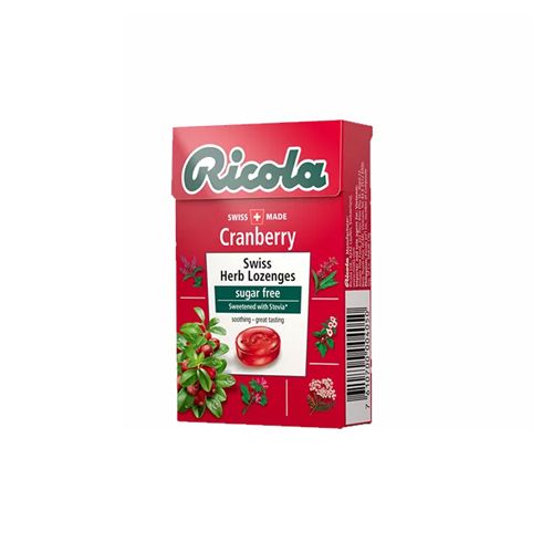 Cranberry Swiss Herb Lozenges Sugar Free Ricola 40G
