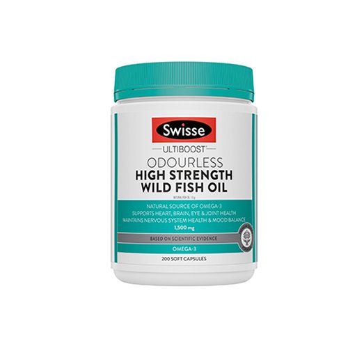 Ultiboost Odourless High Strength Wild Fish Oil Swisse 200Caps- 