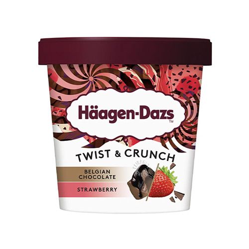 Twist & Crunch Belgian Chocolate Strawberry Haagen-Dazs 420Ml- 