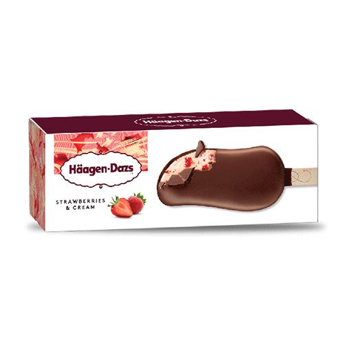 Strawberries & Cream Stick Bar Haagen Dazs 80Ml- 