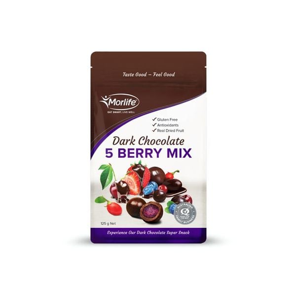Socola Đen Nhân 5 Loại Quả Mọng Morlife 125G