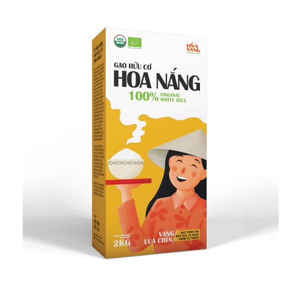 Gạo Trắng Hữu Cơ Hoa Nắng 2Kg (Hộp Vàng)