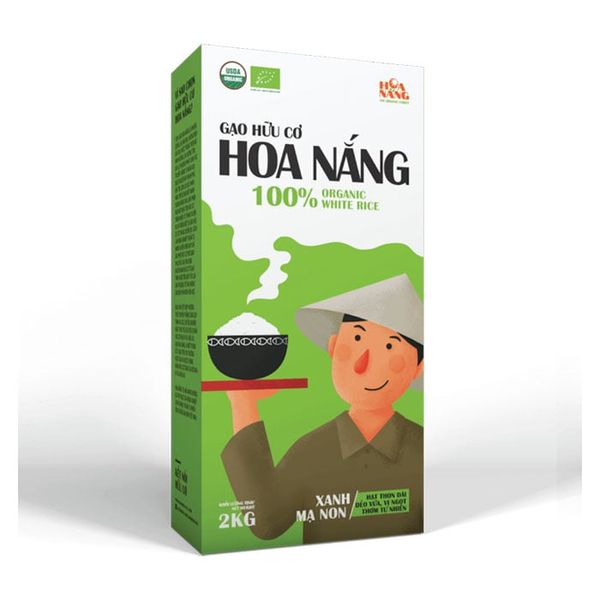 Gạo Trắng Hữu Cơ Hoa Nắng 2Kg (Hộp Xanh)