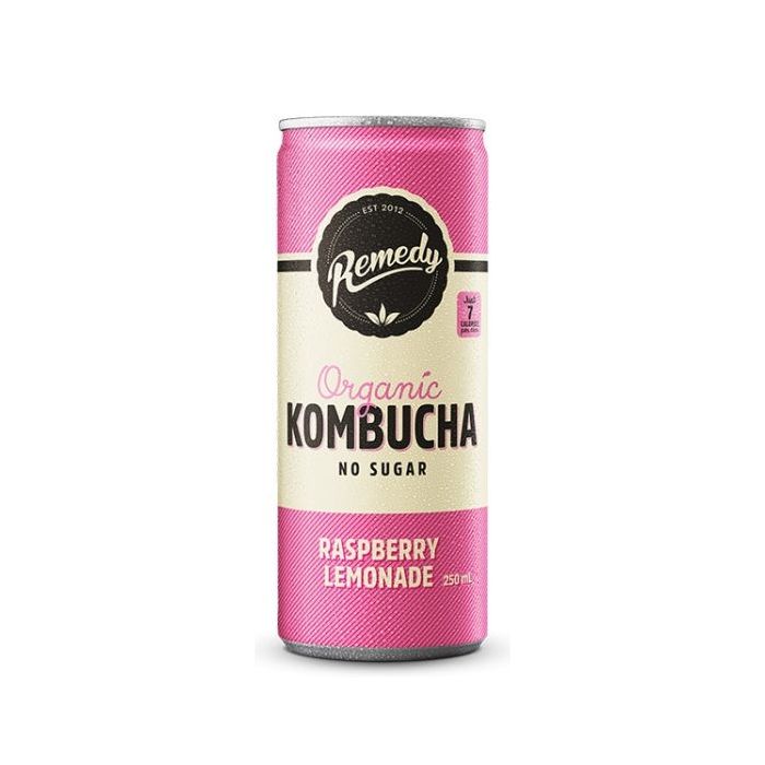 Kombucha Hữu Cơ Vị Chanh Mâm Xôi Remedy 250Ml- 