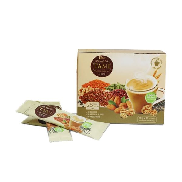 Bột Ngũ Cốc Có Đường Tami 18Gx25Gói