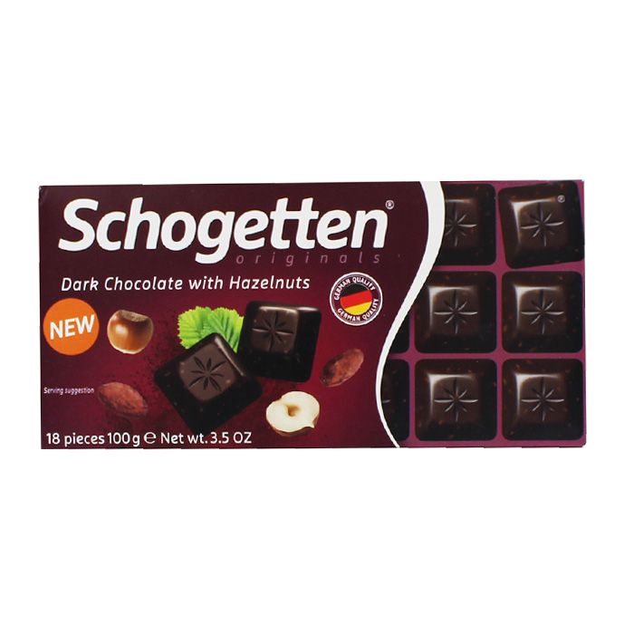 Dark Chocolate With Hazelnuts Schogetten 100G- 