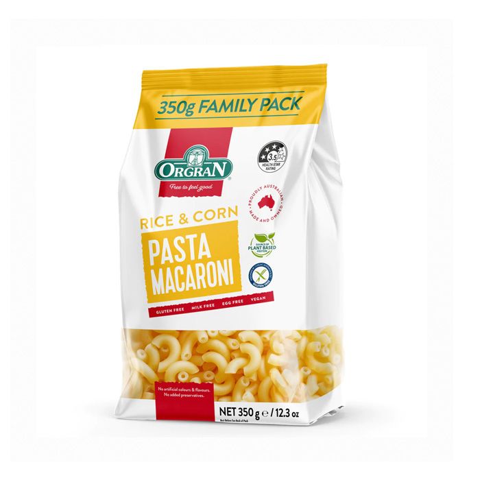 Rice & Corn Pasta Macaroni Orgran 350G-