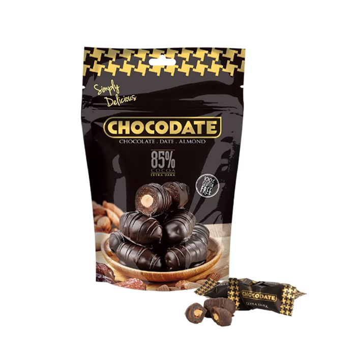 Sô Cô La Đen 85% Chà Là Bọc Hạnh Nhân Chocodate 100G- 