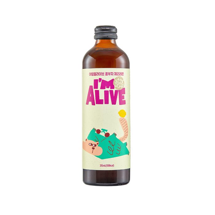 Trà Kombucha Hữu Cơ Vị Cherry Chanh I'M Alive 315Ml- 