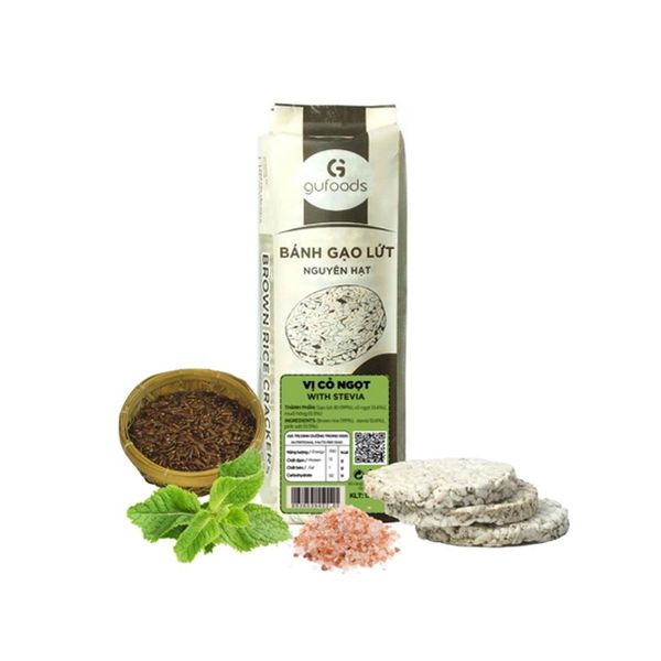 Bánh Gạo Lứt Vị Cỏ Ngọt Gufoods 170G