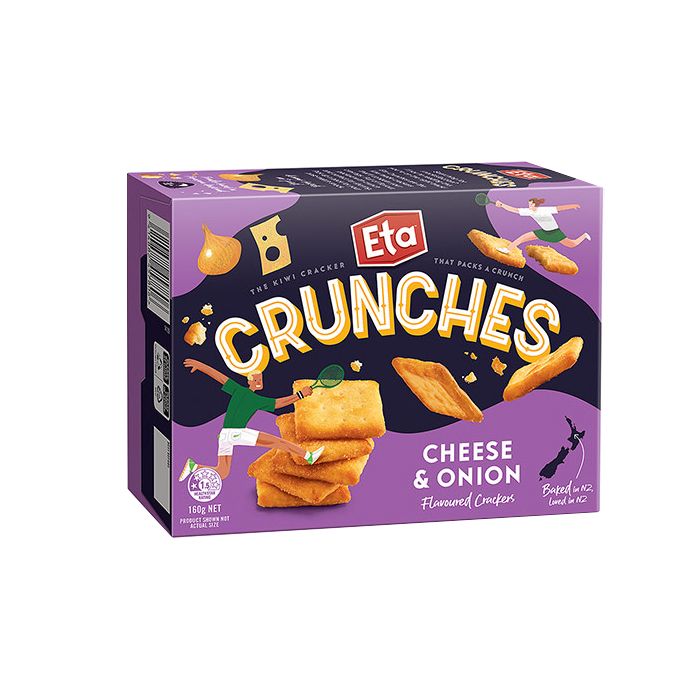 Crackers Cheese & Onion Flavoured Eta Crunches 160G- 