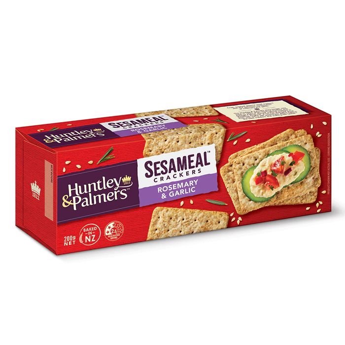 Sesameal Crackers Rosemarry & Garlic Huntley & Palmers 200G- 