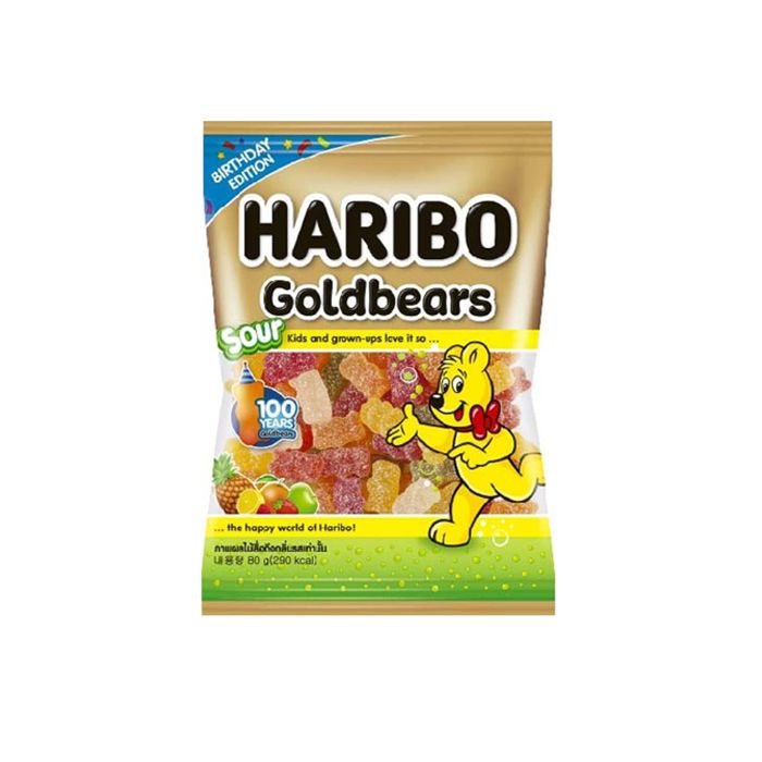 Kẹo Dẻo Hình Gấu Vị Chua Haribo 80G- 