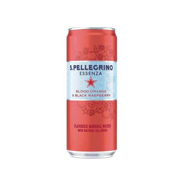 Nước Khoáng Bổ Sung Ga Cam Hồng&Mâm Xôi Đen San Pellegrino 330Ml