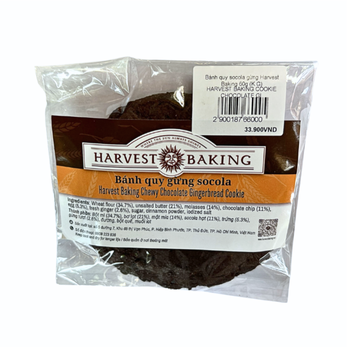 Bánh Quy Socola Gừng Harvest Baking 60G (K.G)-