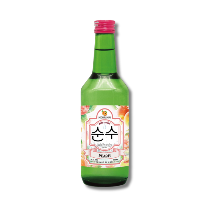 Soju Peach Zero Sugar Soonsu 360Ml-