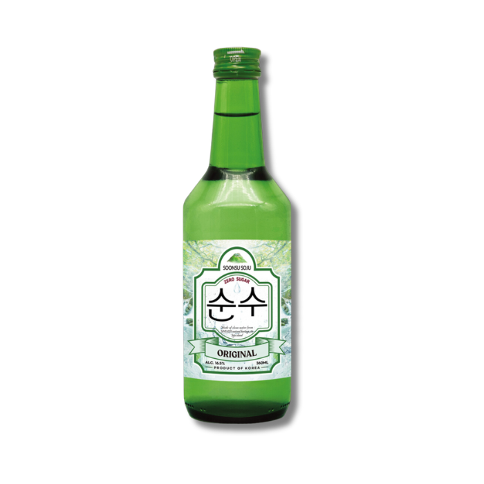 Rượu Soju Vị Nguyên Bản Không Đường Soonsu 360Ml-
