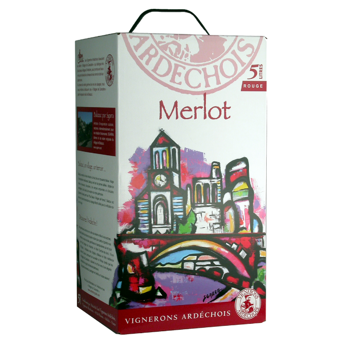 Rượu Vang Đỏ Bib Igp Vignerons Ardechois Merlot 5L Vignerons Ardechois 5000Ml (K.G)-
